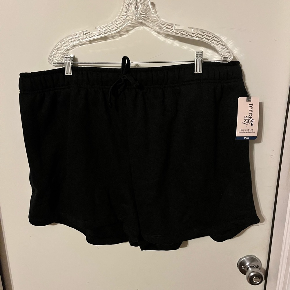 Terra & Sky Women's Plus Size Drawstring Cotton Fleece Short, 2X - Picture 5 of 8